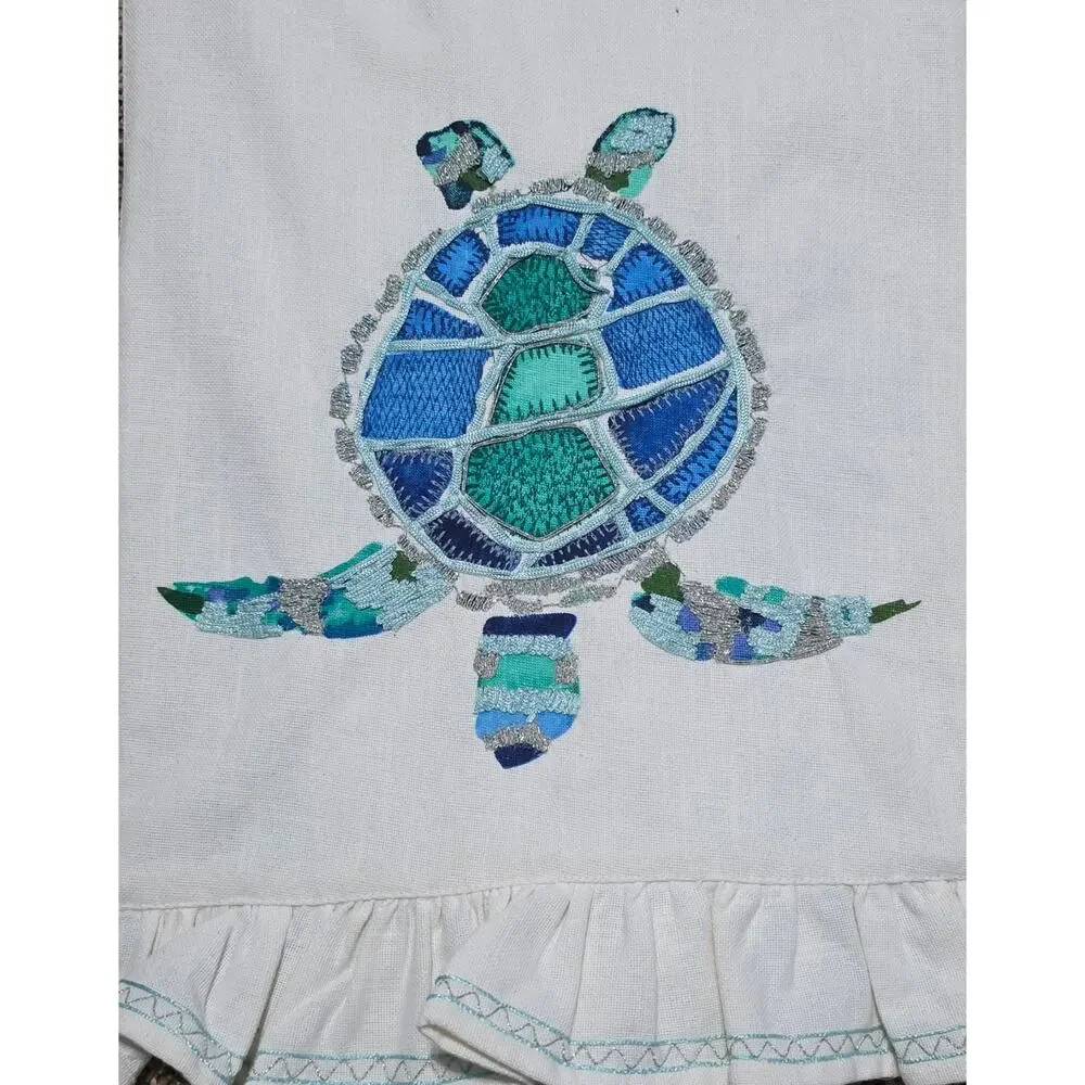 Coastal‎ Breeze Embroidered Sea Turtle Table Runner 14 x 78 inch
